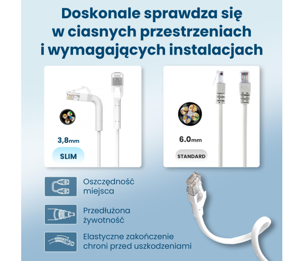 ExtraLink Kat.6A U/FTP 2m 1Gbps Patchcord LAN miedź skrętka kątowy - 1543752 - zdjęcie 13